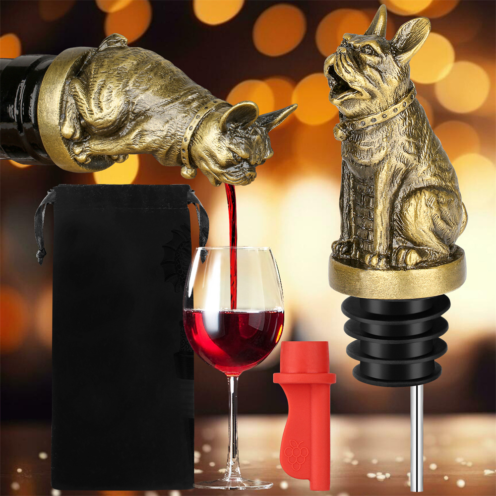 Wine Preservation Pump - Sevimli Fransız Bulldog Şarap Pouer şişe