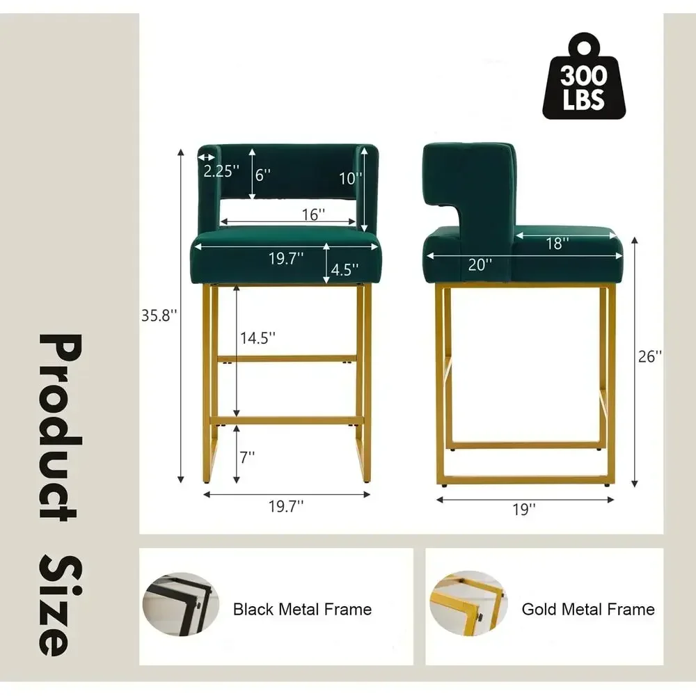 2'li Set Yeşil Kadife Bar Tabu - Home Bar Stools incelemesi ve fiyatı