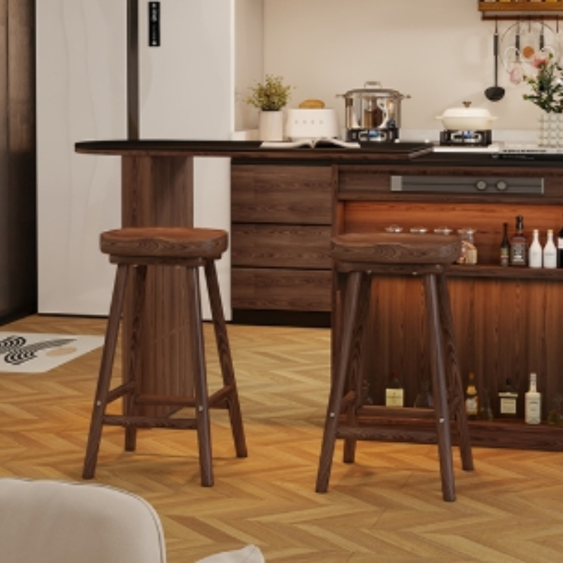 Masif Ahşap Kavisli Bar Tabure - Home Bar Seating incelemesi ve fiyatı