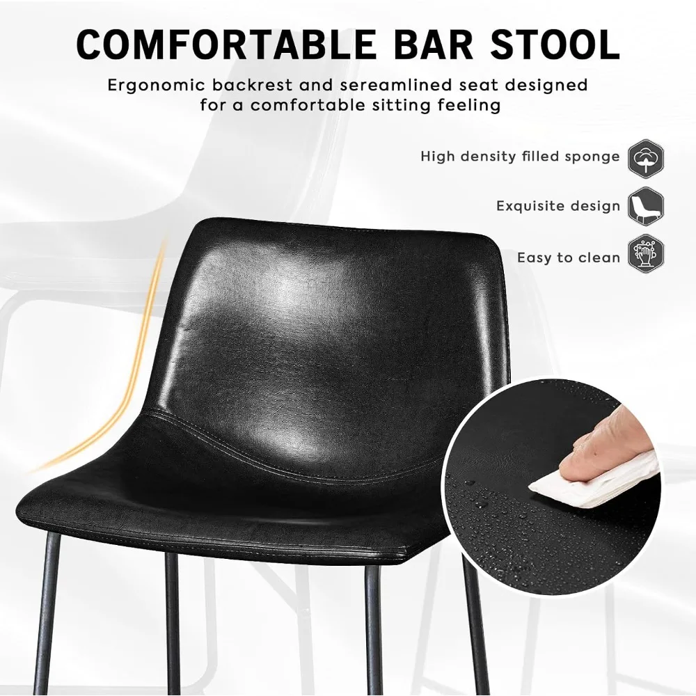 Siyah 26 inç Suni Deri Bar Tab - Home Bar Stools incelemesi ve fiyatı